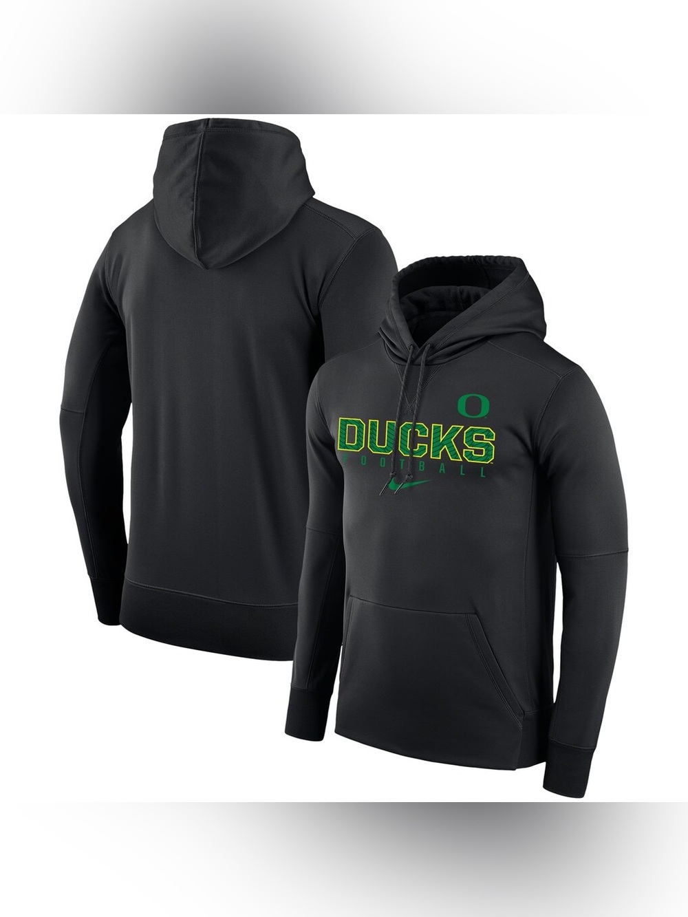 Men's Nike Black Oregon Ducks Football Practice Performance Pullover Hoodie Size